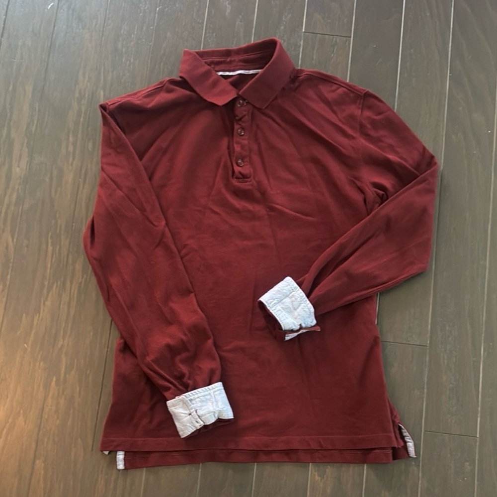 Mango Men's Burgundy Polo Shirt
